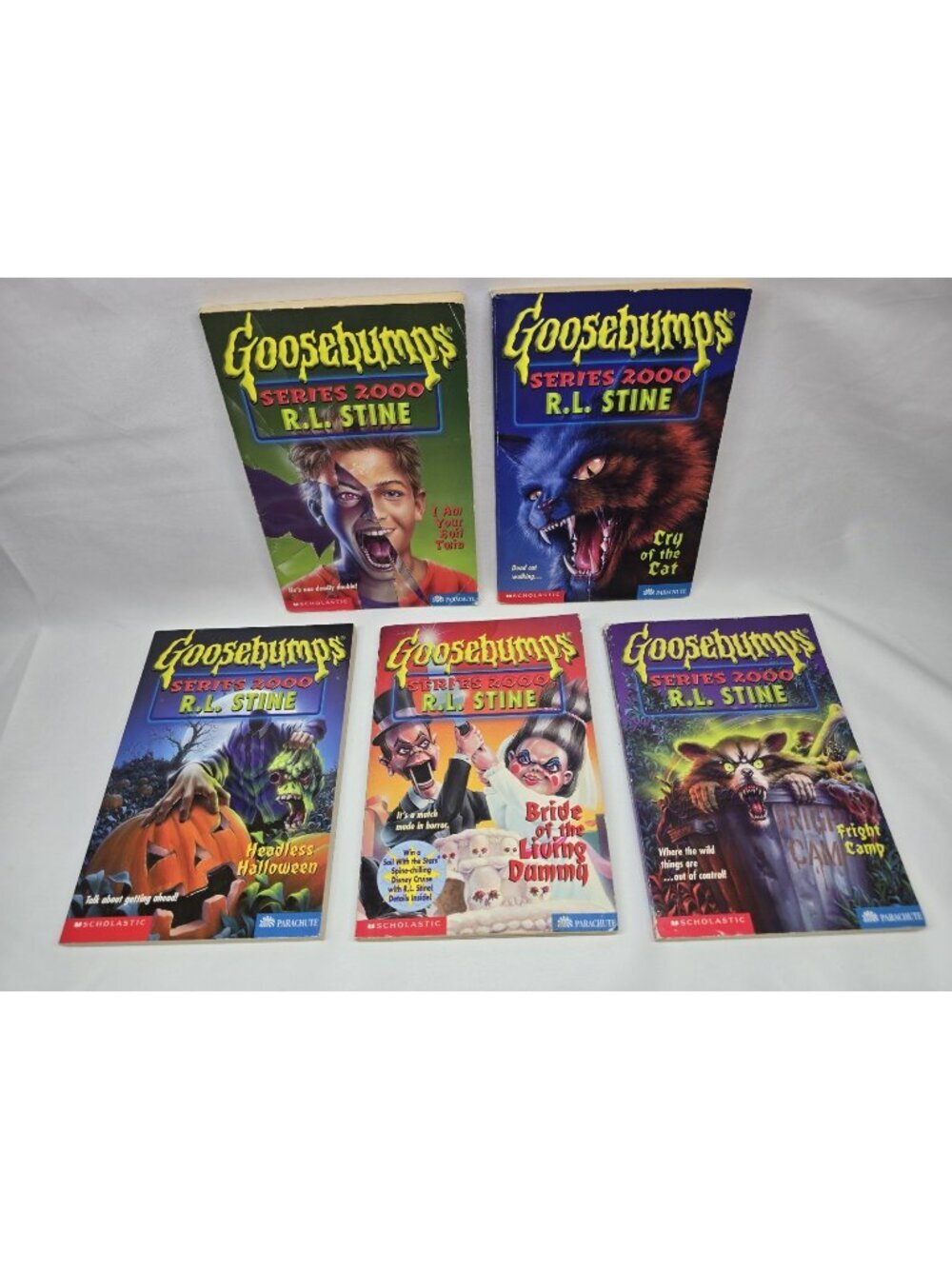 Lot of 5 R. L. Stine Goosebumps Series 2000 Books: 1, 2, 6, 8, 10 Vintage